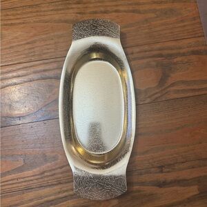 Vintage Elegant Silver and Cream Decorative Tray